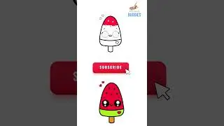 Cute Watermelon Ice Cream Drawing in 1 Minute 🍉🍦 | Easy Drawing for Kids #shorts