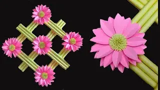 Wall decoration ideas | Paper flowers | Wall hanging ideas | Flower art ideas | ems art