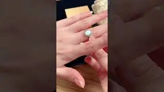 Sterling Silver Rhodium Plated Cubic Zirconia Synthetic Opal Round Ring