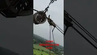765 KV Transmission line conductoring #electrical #transmissionline #construction #trending