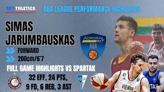 Performance of the round: Simas Jarumbauskas - 32 EFF, 24 PTS, 9FD, 6 REB, 3 AST vs. CL Spartak  