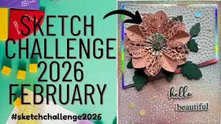 Sparkly floral Sketch Card #sketcchallenge2026 hosted by @craftingdiva 