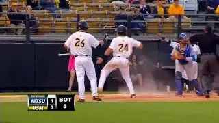 Southern Miss Baseball defeats Middle Tennessee in Game 1 - April 8, 2016