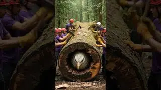 Epic Rescue Short | Majestic Hen Freed From Wooden Log 🐔✨ #shorts #epicrescue