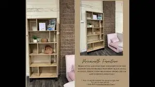 Modern Oak Bookshelf with Black Metal Accents &ndash; Sturdy & Stylish Storage Solution!