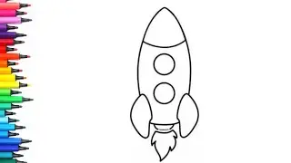 Easy Rocket 🚀 Drawing, Painting & Colouring for Kids and Toddlers_ Child Art | Rocket 🚀 ✨️ 
