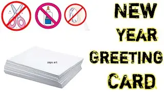 Easy & Beautiful White paper New year card making | Handmade Happy New Year card new year card 2026