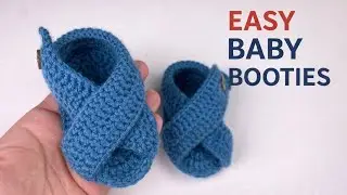 Easy Crochet Baby Booties | Modern Cross Strap Design