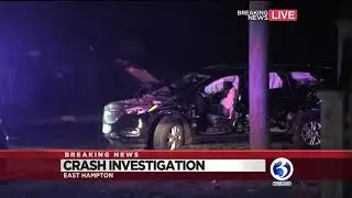 VIDEO: East Hampton police investigate 2-vehicle crash
