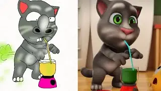 Talking Tom Tricky toys Best funny drawing meme😂। Crazy art meme video।।