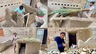Rabbits Mud House Makink Process at Home | Khargosh Ka Ghar