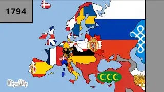 Europe timeline with Flags, 1700 1799