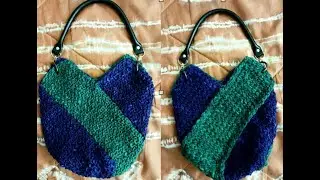 Owl Eye Reversible Windmill Bag Loom Knit for projects, purse or shopping