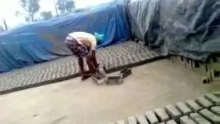 manual Bricks making process by fast workers