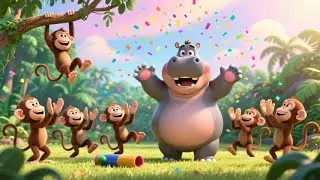 Happy Hippo Claps Big Hands | Action Animal Song for Kids | Nursery Rhymes & Songs for Children