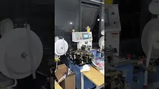 automatic label cutting and folding machine installation for textile fabric clothing label