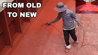 My Husband, the First Mate, Repainting Our 200-Ton River Cargo Ship Before Lunar New Year