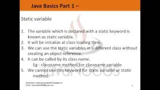 Java Basics Part 1 - Q 13) Understanding Static