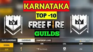 FREE FIRE KARNATAKA TOP LEGEND GUILDS IN FREE FIRE