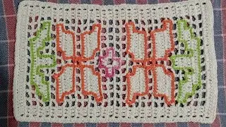 Croch&ecirc; Fil&eacute; | Amostra 2 (com Contorno) Parte da Flor