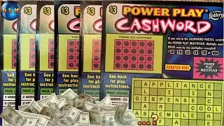 $150K JACKPOT TICKETS! 6 POWER PLAY CASHWORD SCRATCH OFFS PLAYED - FLORIDA LOTTERY