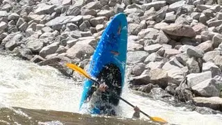 Kayaker Rescued After Swim on Class V & Pinned Boat Recovery | BOULDER CREEK