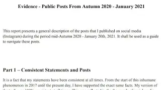 Evidence - Public Posts From Autumn 2020 - January 2021