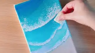 Ocean Waves Acrylic Painting #85/Sponge Painting Techniques/Acrylic Ocean for Beginners