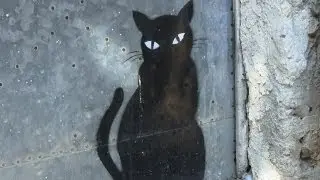 Black Cat and Pacman Ghost graffiti - Favara Farm Cultural Park