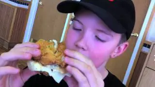 11 Year old kid tries KFC's Double Down
