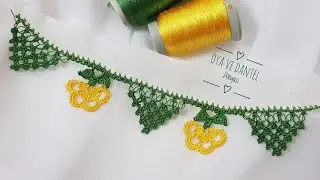 1738   2019 u Çok Güzel Bir Modelle Kapatalım Hayırlısıyla  Dağların Arasında Limon Çiçeği Tığ Oyası