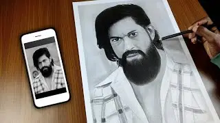 Rocking Star Yash Drawing, KGF Chapter 2, Drawing Tutorial