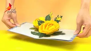 Yellow Rose Pop Up Card | Cutpopup