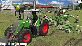 WINDROWING and BALING HAY BALES │Papenburger Map│FS 25│8