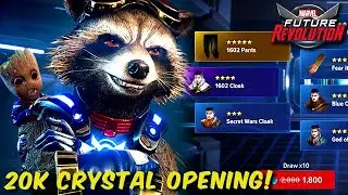 HUGE 20K CRYSTAL COSTUME OPENING!! Baby Groot = LUCK? - Marvel Future Revolution