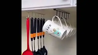 cabinet wardrobe kitchen shelf no drilling divider hanging shelf hook storage mug rack cup holder