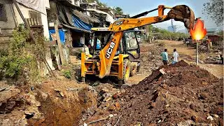 JCB Site Vlog | Drain Excavation + Dogs Ne De Di Z+ Security 🐕😆 | Jcb Working Video 