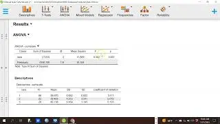 Basic Oneway ANOVA in JASP