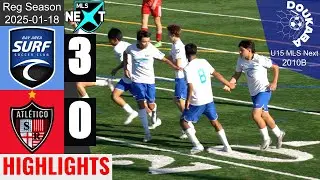 Bay Area Surf 10B 3-0 Atletico Santa Rosa 10B | MLS Next U15 | 2025-01-18 | HL