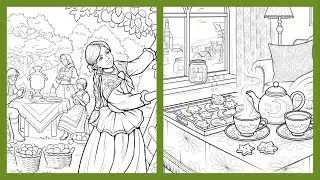 Color by Number  Zen Color app Apple Harvest Picnic & Nighttime Tea by Candlelight #zencolor