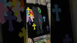 *SOLD* KAWS CHROMEHEARTS PAINTING #art #acrylicpainting #paintingprocess #kaws #popart #artideas
