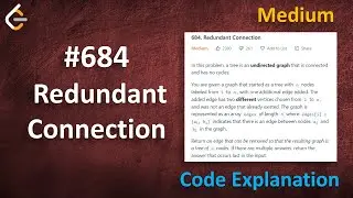Резервное соединение | Живое кодирование с пояснениями | Leetcode - 684