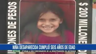 Paula Nicole Palacios, desaparecida hace 9 meses, cumple 6 años 29 septiembre 2015