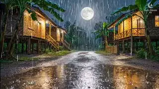 Tropical Rain and Distant Thunder | Relaxing Storm Ambience for Deep Sleep 🌩️ | Rain Haven ID