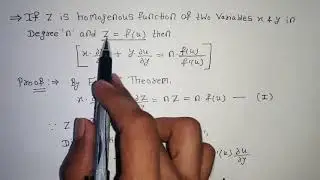 Modified Form of Euler's Homogeneous Function || proof & Questions || Applied Mathematics || Hindi