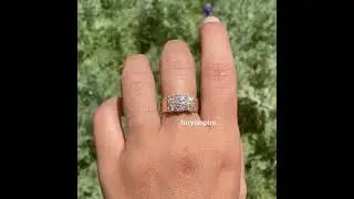 3ctw Round Cut White Sapphire Cluster Band Ring