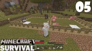 MAKING MY SMALL BARN! MINECRAFT SURVIVAL PART 05