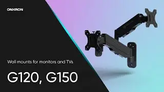ONKRON TV Monitor Wall Mount Bracket with Gas Spring G150 Black