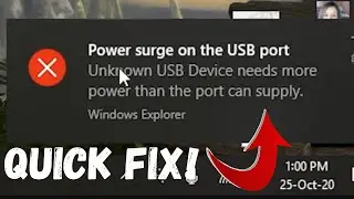 Power Surge On the USB Port easy fix! How to Fix Error power surge on the USB port