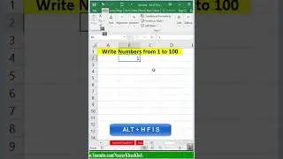 Write Numbers from 1 to 100 in Excel